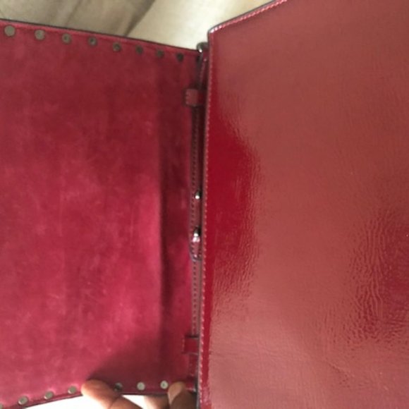 Luxury INZI Brown Square Ruffled Handbag - Picture 3 of 4